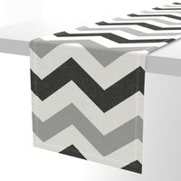 Bold Chevron in Carbon and Black Linen