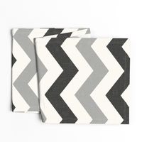 Bold Chevron in Carbon and Black Linen