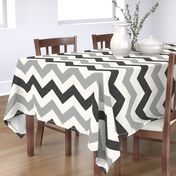 Bold Chevron in Carbon and Black Linen