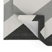 Bold Chevron in Carbon and Black Linen