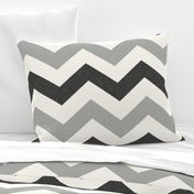 Bold Chevron in Carbon and Black Linen