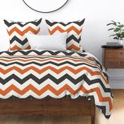 Bold Chevron in Rust and Charcoal Linen