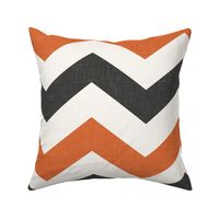 Bold Chevron in Rust and Charcoal Linen