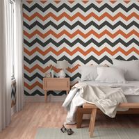 Bold Chevron in Rust and Charcoal Linen