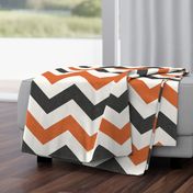 Bold Chevron in Rust and Charcoal Linen