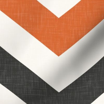 Bold Chevron in Rust and Charcoal Linen