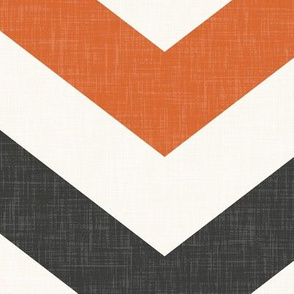 Bold Chevron in Rust and Charcoal Linen