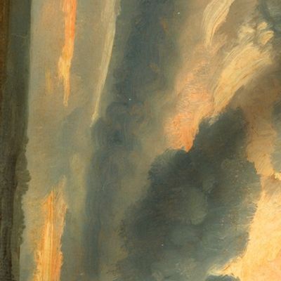 Painting: Study of Clouds with a Sunset Near Rome, a painting by Simon Alexandre Clément Denis