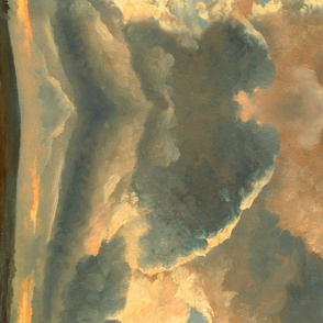 Painting: Study of Clouds with a Sunset Near Rome, a painting by Simon Alexandre Clément Denis