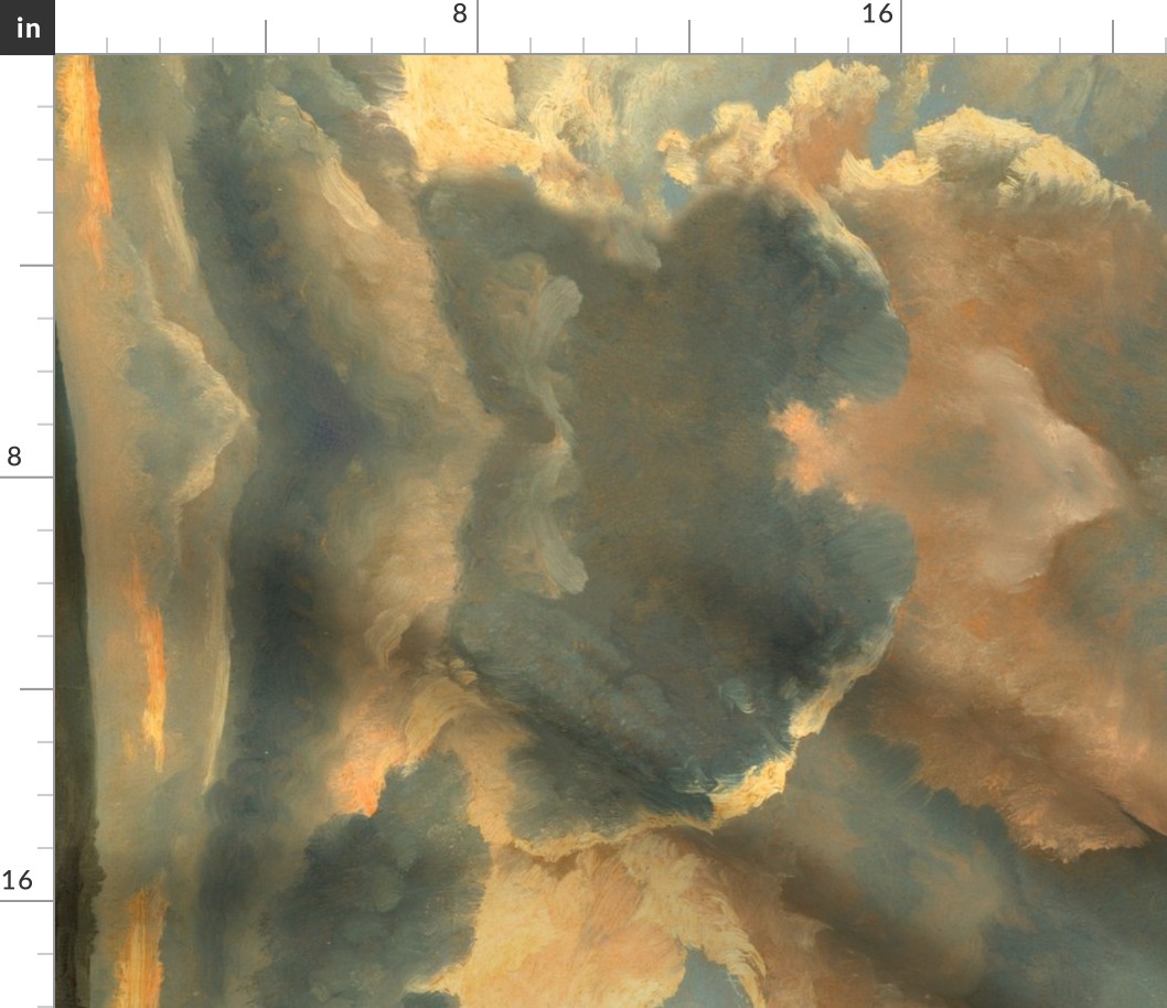 Painting: Study of Clouds with a Sunset Near Rome, a painting by Simon Alexandre Clément Denis