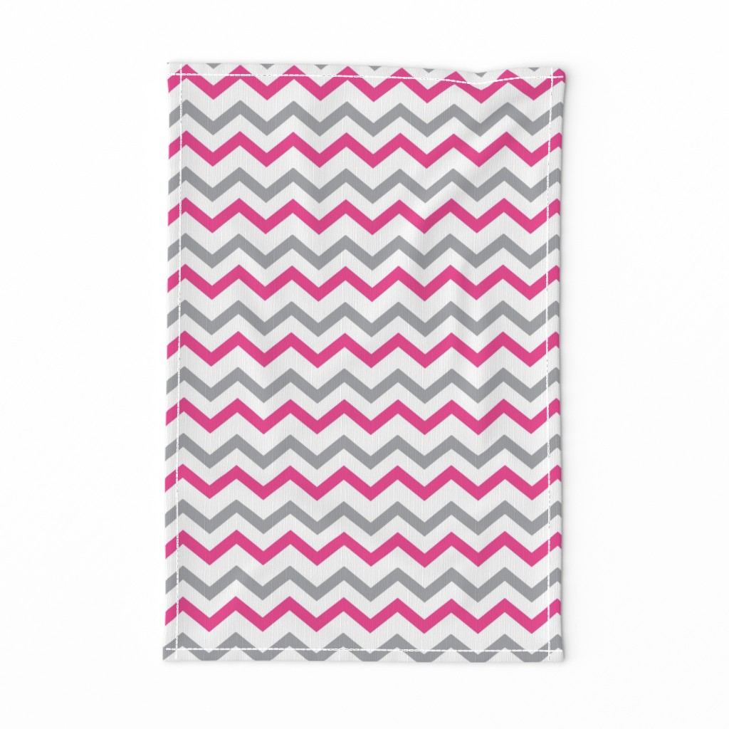 Pink & Gray Chevron