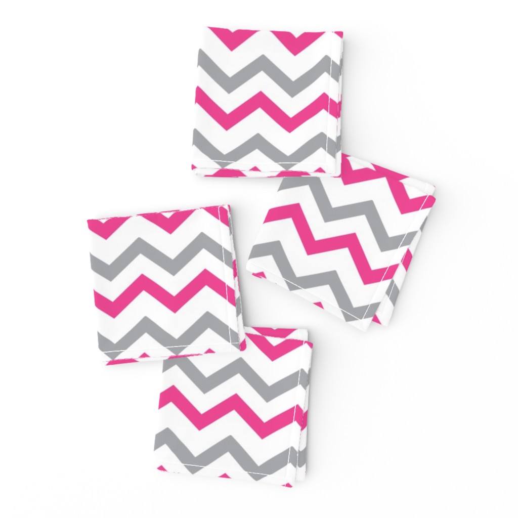 Pink & Gray Chevron