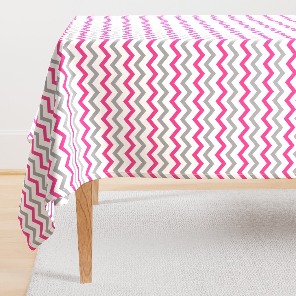 Pink & Gray Chevron