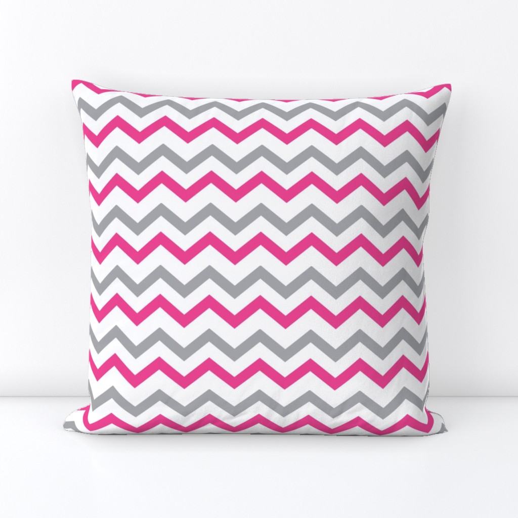 Pink & Gray Chevron