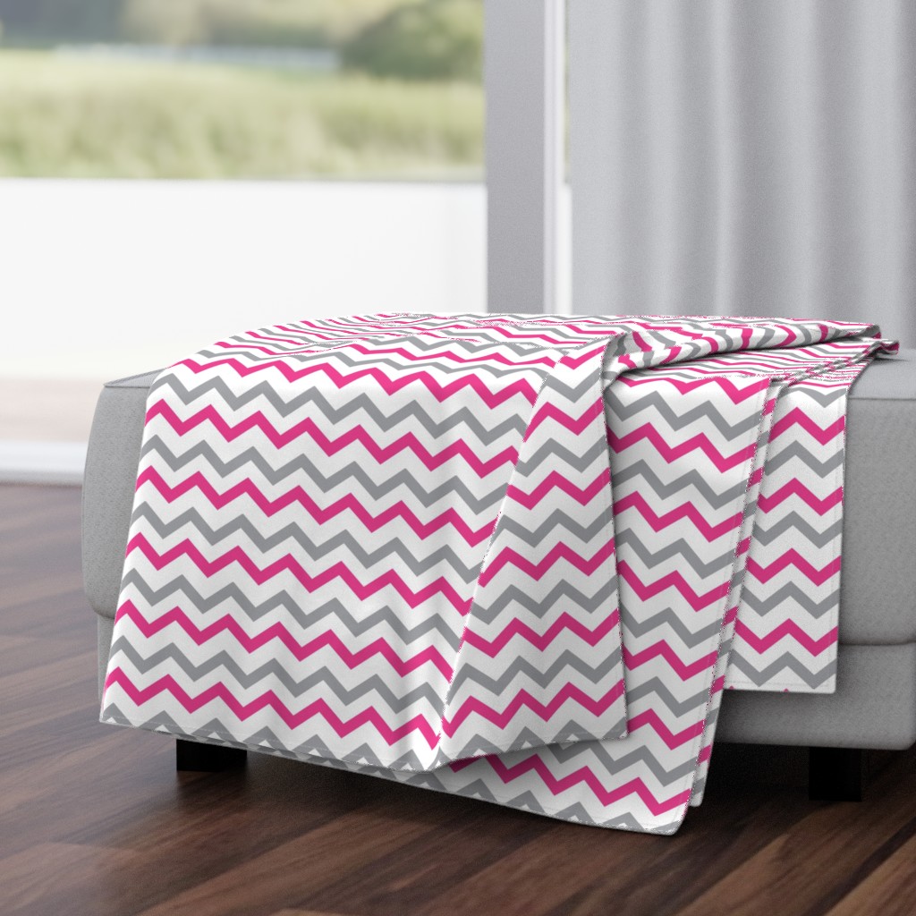 Pink & Gray Chevron