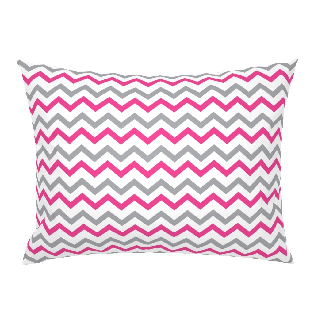 Pink & Gray Chevron