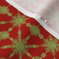 Lace Ceramique ~ Jade on Turkey Red