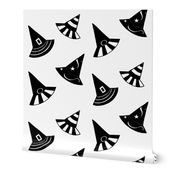 Witch Hats - black/white Small 2/3"