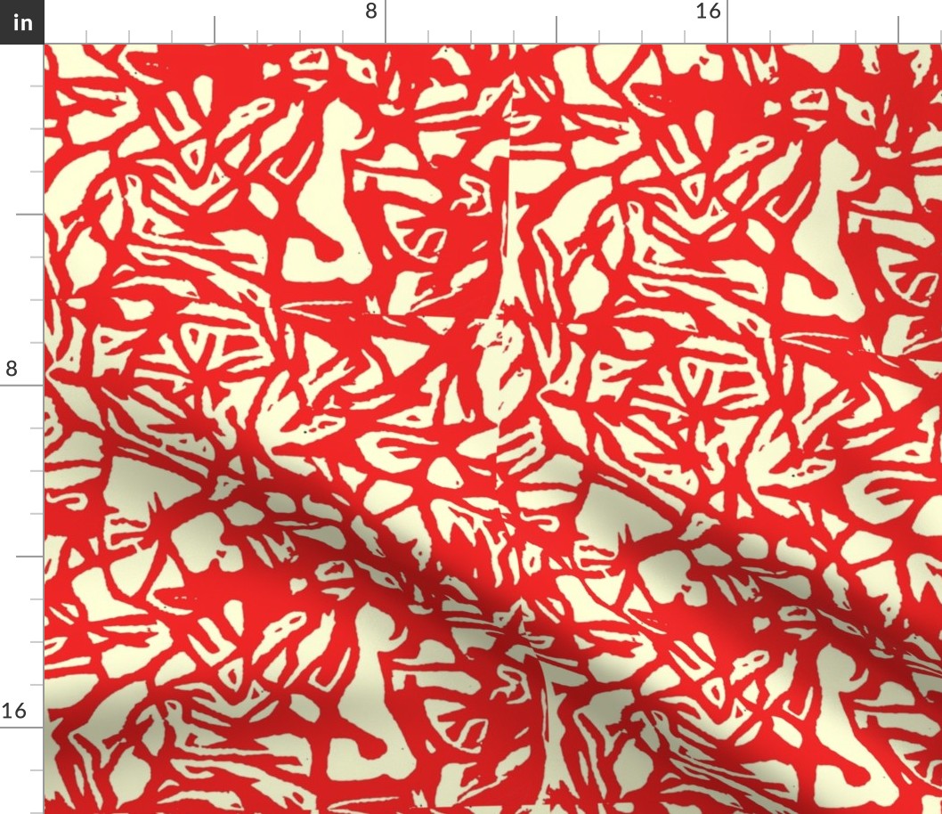red woodcut