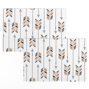 Large Arrows: Navy, Orange & Gray