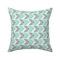 Mint, Grey, White Arrow Chevron - Triangles and Arrows-rotated