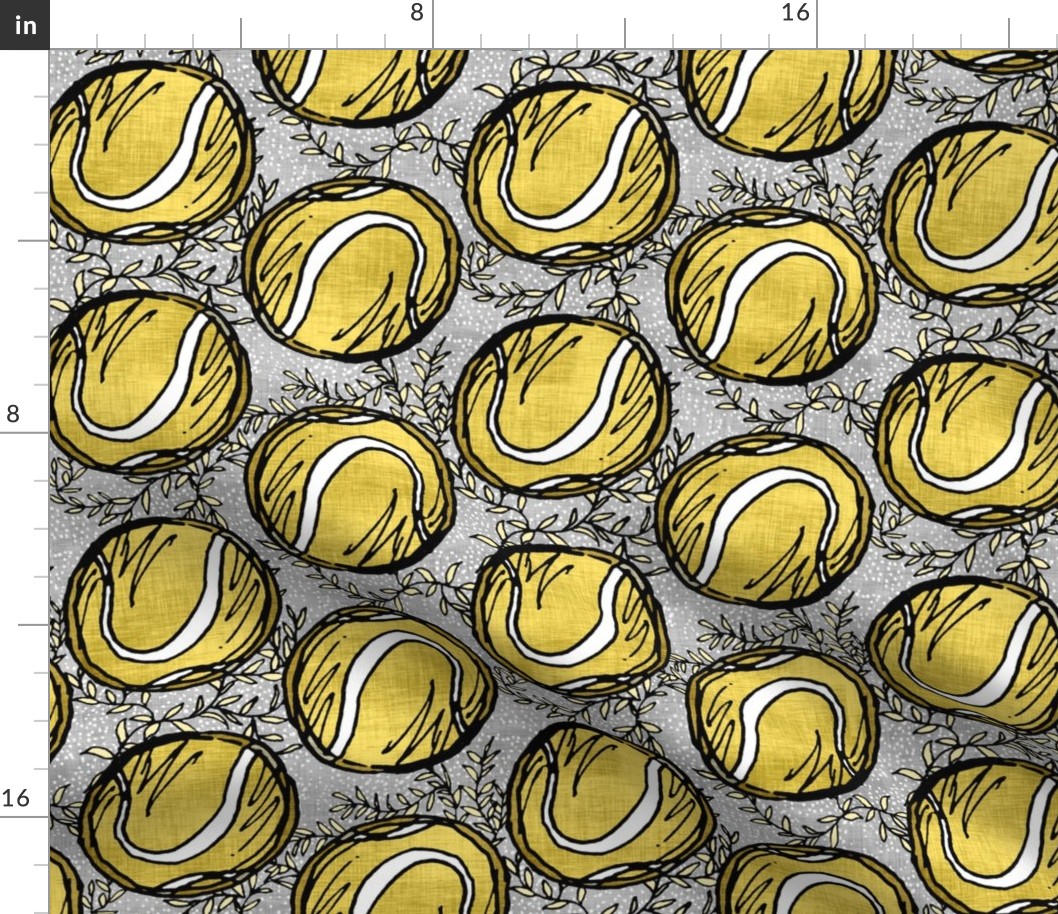 Yellow Tennis Balls on Linen