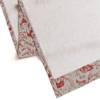 Winter Woodland Toile (Cranberry/burlap) LRG