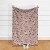 Winter Woodland Toile (Cranberry/burlap) LRG