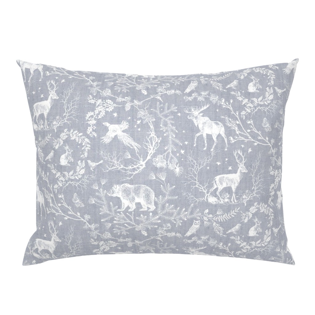 Winter Woodland Toile (grey solid/burlap) LRG