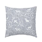 Winter Woodland Toile (grey solid/burlap) LRG