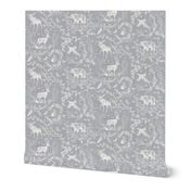 Winter Woodland Toile (grey solid/burlap) LRG