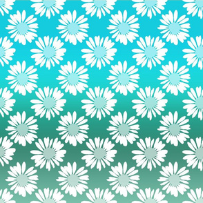 Blue Gradient Flowers