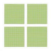 green leaf and white gingham, 1/4" squares 