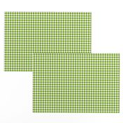 green leaf and white gingham, 1/4" squares 