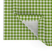 green leaf and white gingham, 1/4" squares 