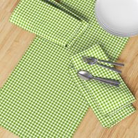 green leaf and white gingham, 1/4" squares 