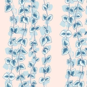 String of Hearts Succulent Vine in Blue on Nude