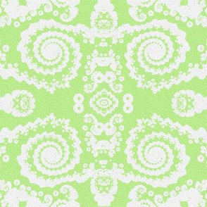 Mock lace in green and white