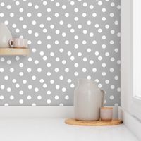 dot fabric // grey dots spots polka dot gray dots baby nursery simple coordinate grey dots fabric