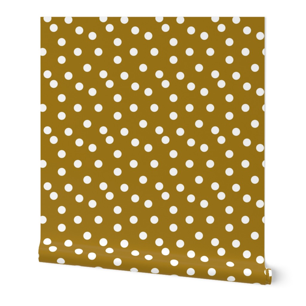 dots // ochre brown khaki boys nursery baby 