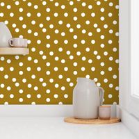 dots // ochre brown khaki boys nursery baby 