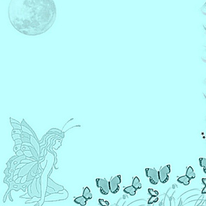Butterfly Fairy baby blue-panel