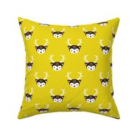 Cute uni kids reindeer antlers deer illustration pattern LIME GREEN