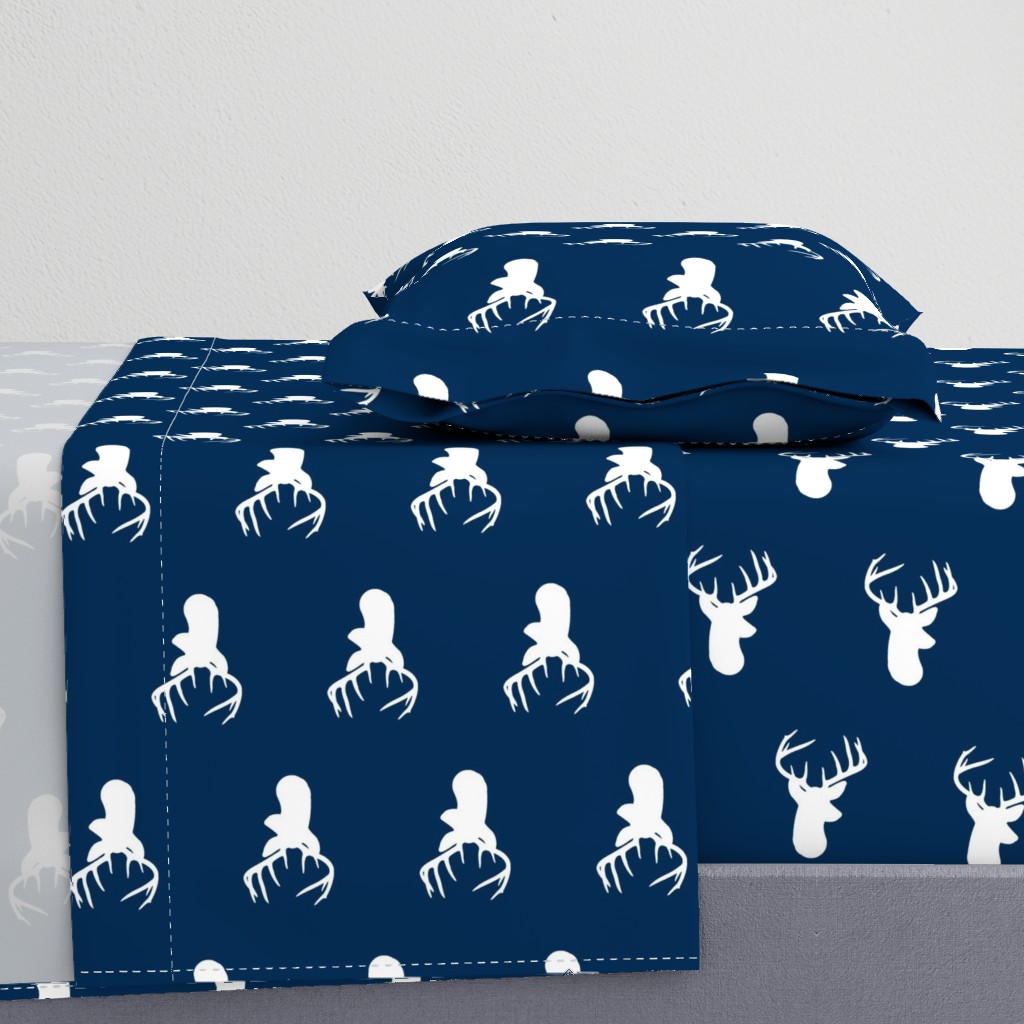 Rotated Navy with White Deer head - Navy deer head