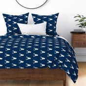 Rotated Navy with White Deer head - Navy deer head