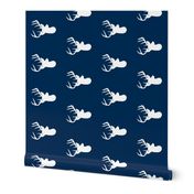 Rotated Navy with White Deer head - Navy deer head