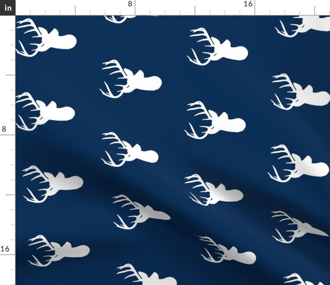 Rotated Navy with White Deer head - Navy deer head