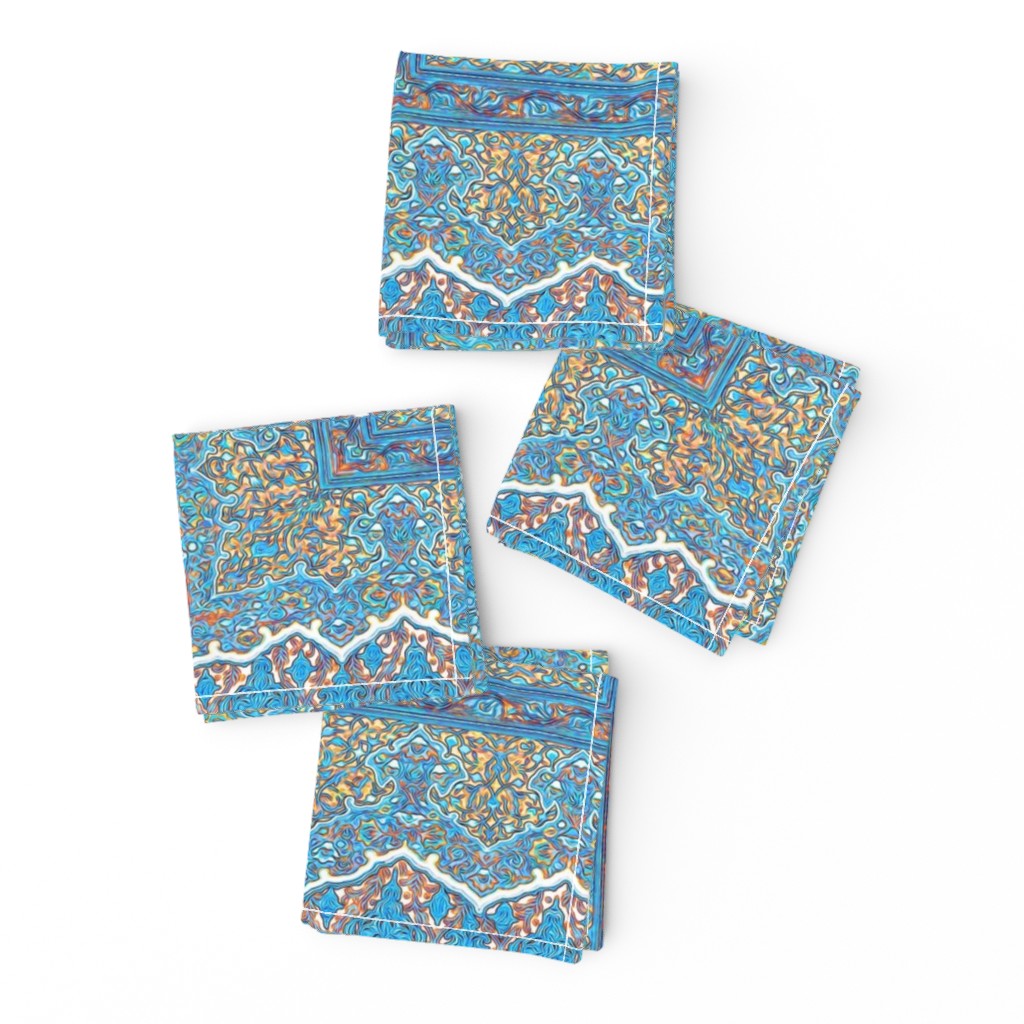 persian knot tea towel turquoise