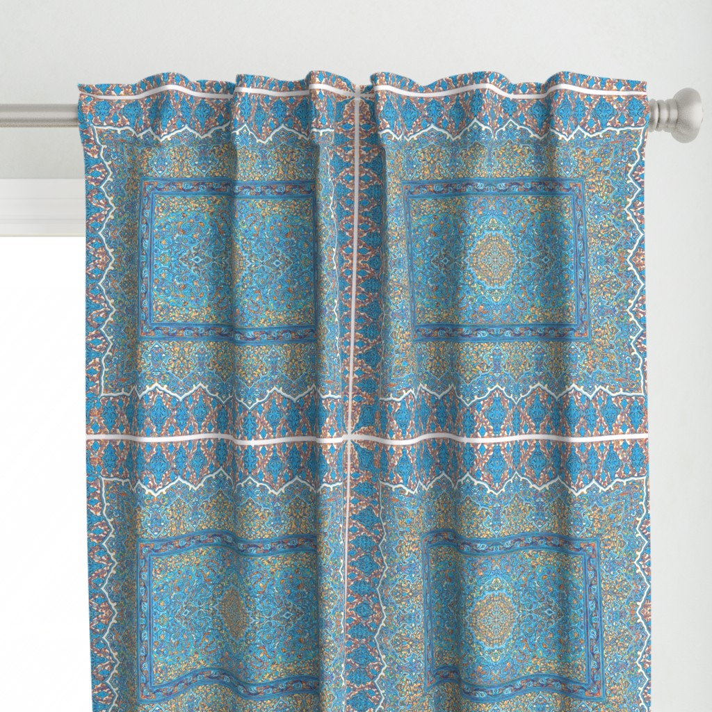 persian knot tea towel turquoise