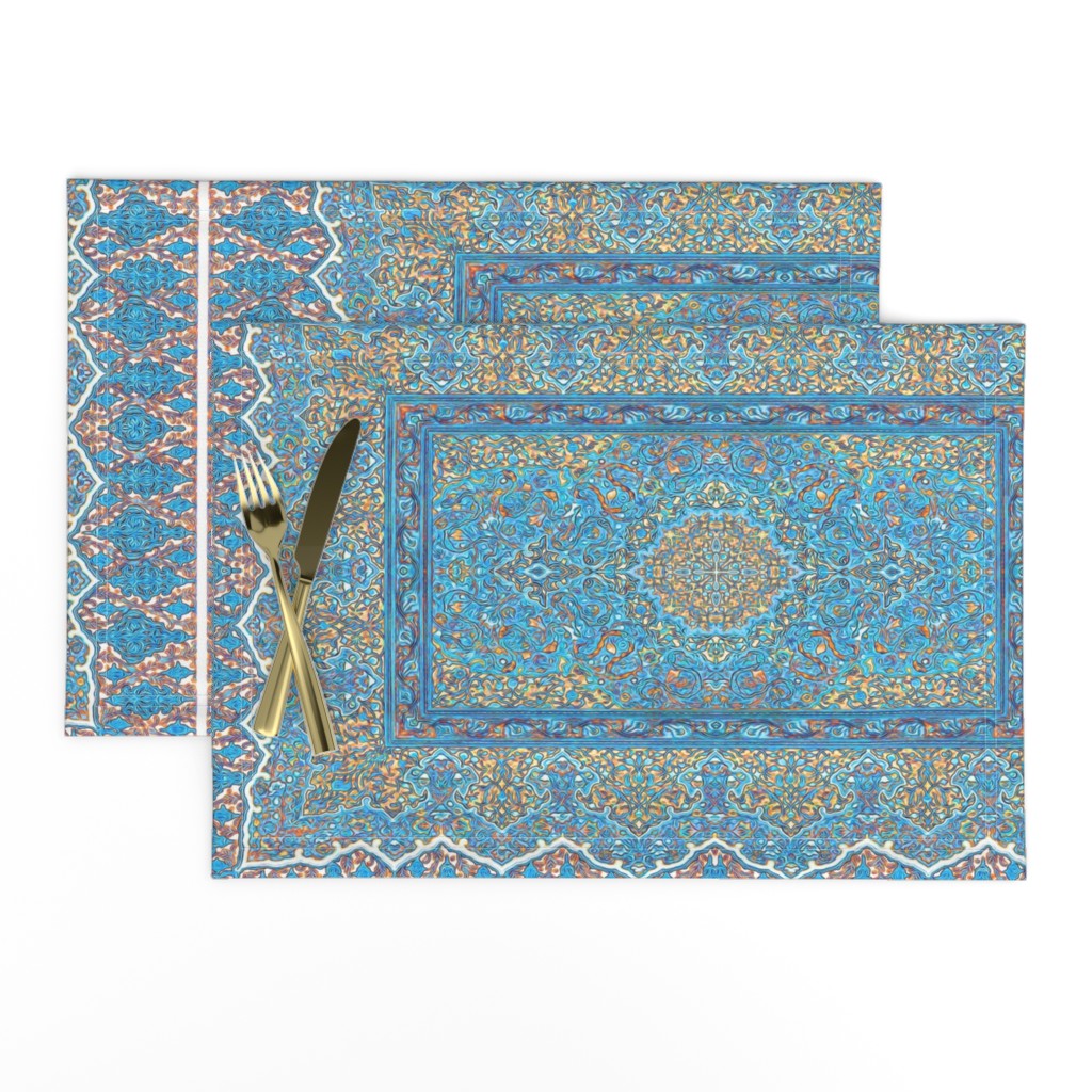 persian knot tea towel turquoise